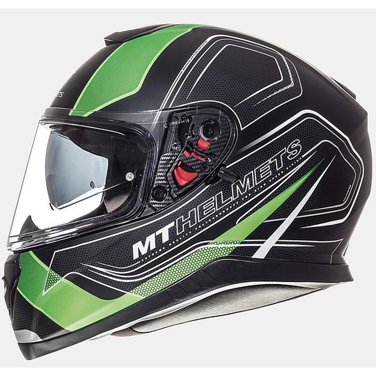 Casco Moto Integrale MT Helmets Thunder3 SV Trace Nero Verde Fluo Opaco