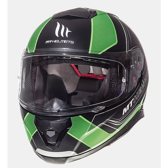 Casco Moto Integrale MT Helmets Thunder3 SV Trace Nero Verde Fluo Opaco