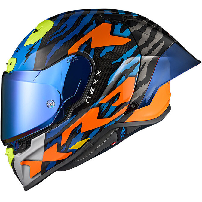 Casco Moto Integrale X.R3R ZIGER Arancio Blu taglia L