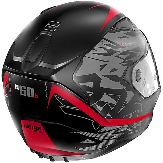 Casco Moto Integrale Nolan N60.5 METROPOLIS 074 Nero Opaco Rosso