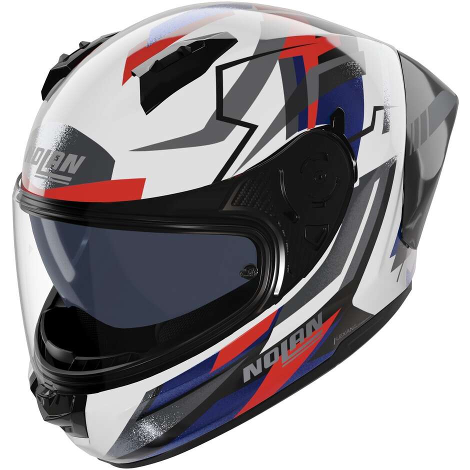 Casco Moto Integrale Nolan N60-6 SPORT CORSA 355 Bianco Blu Rosso
