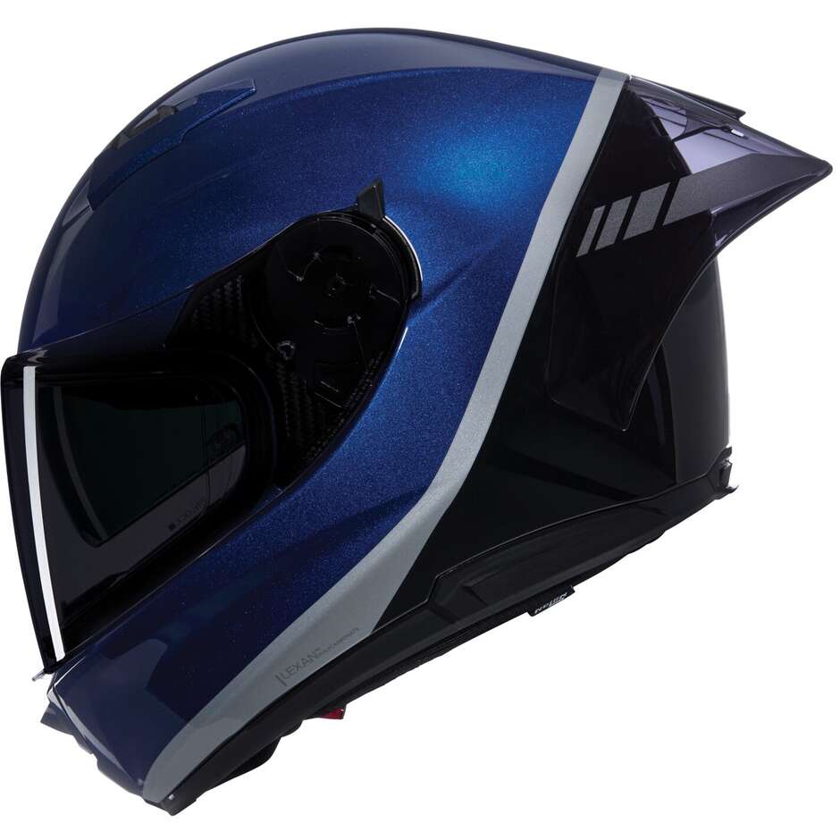 Casco Moto Integrale Nolan N60-6 SPORT VERNICIATURA SPECIALE 346 Blu Nero Argento lucido