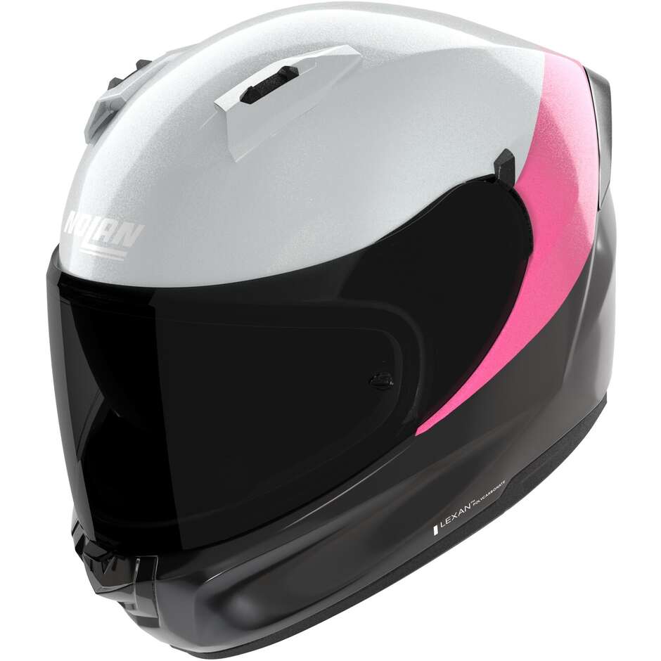 Casco Moto Integrale Nolan N60-6 VERNICIATURA SPECIALE 347 Nero Bianco Fucsia Lucido