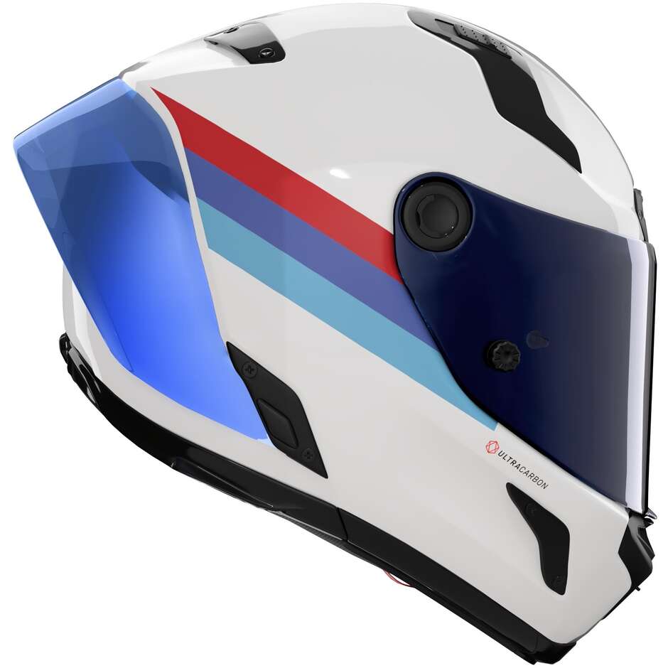 Casco Moto Integrale Nolan X-804 RS UC GEMINI 365 Carbonio Biaco Blu Rosso Lucido