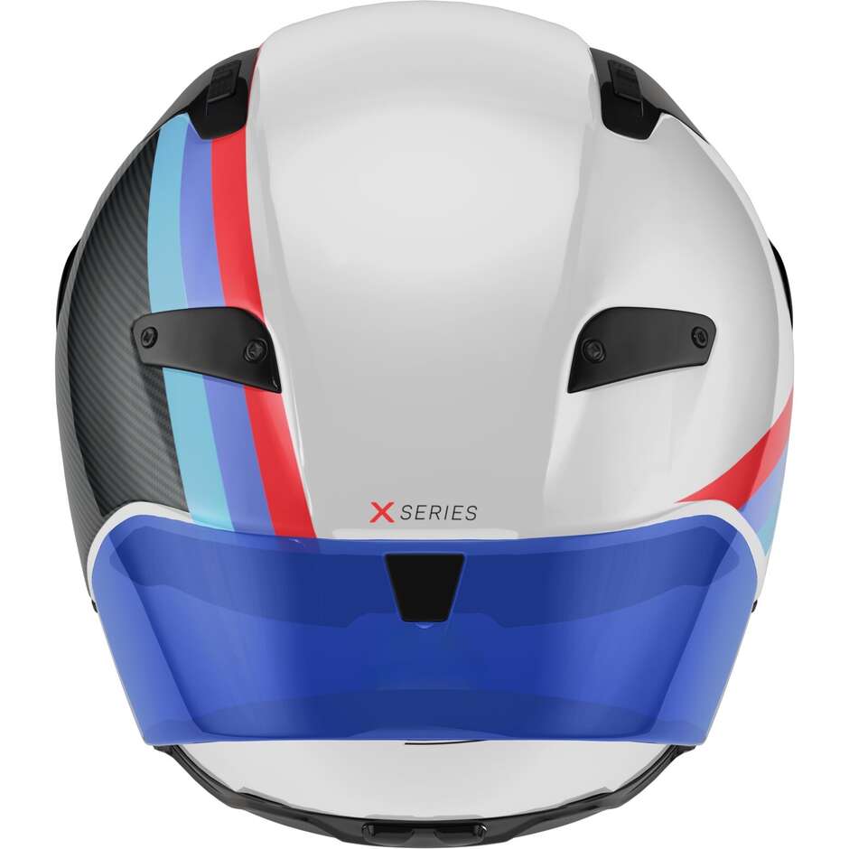 Casco Moto Integrale Nolan X-804 RS UC GEMINI 365 Carbonio Biaco Blu Rosso Lucido