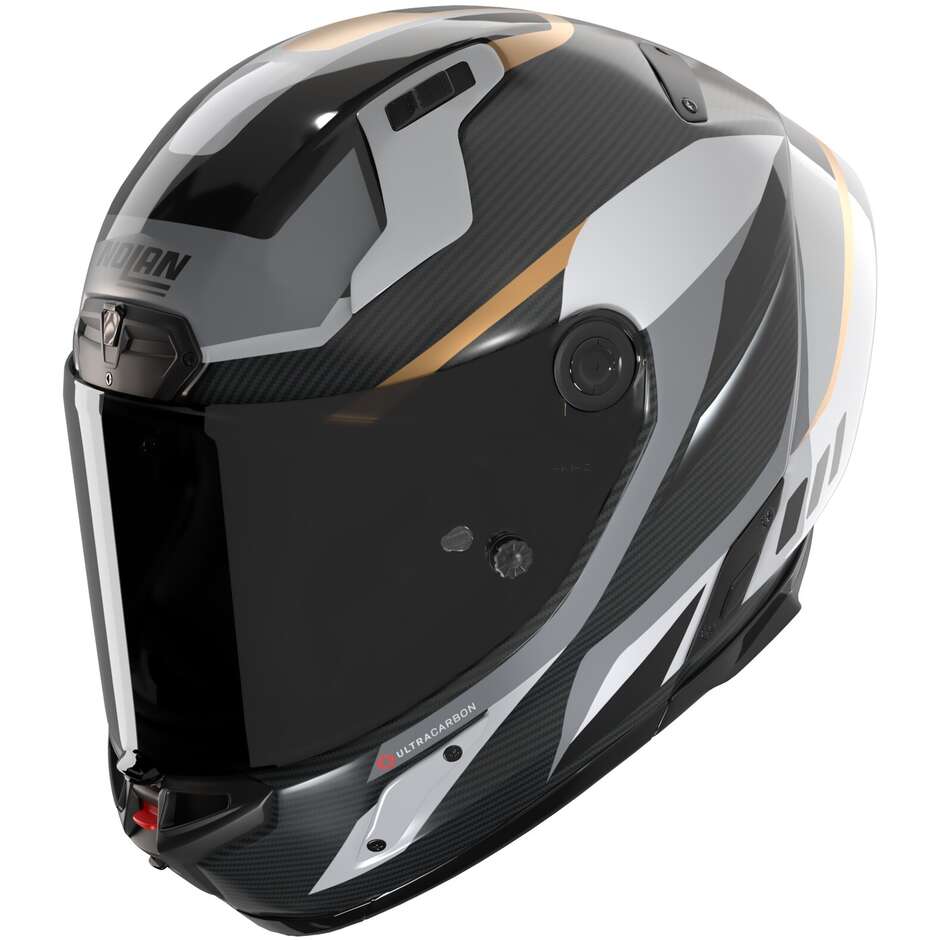 Casco Moto Integrale Nolan X-804 RS UC LESMO 361 Carbonio Nero Grigio oro Lucido