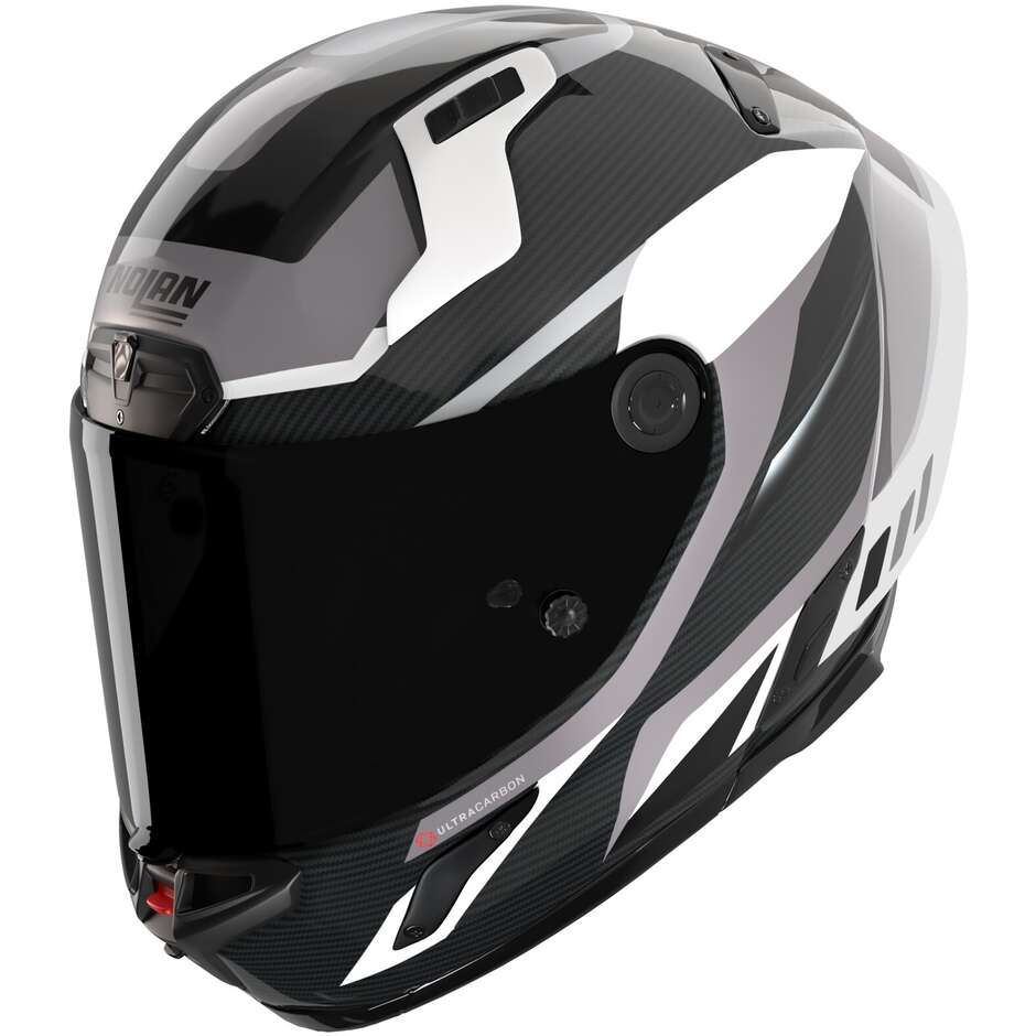 Casco Moto Integrale Nolan X-804 RS UC LESMO 363 Carbonio Bianco Nero Grigio Lucido