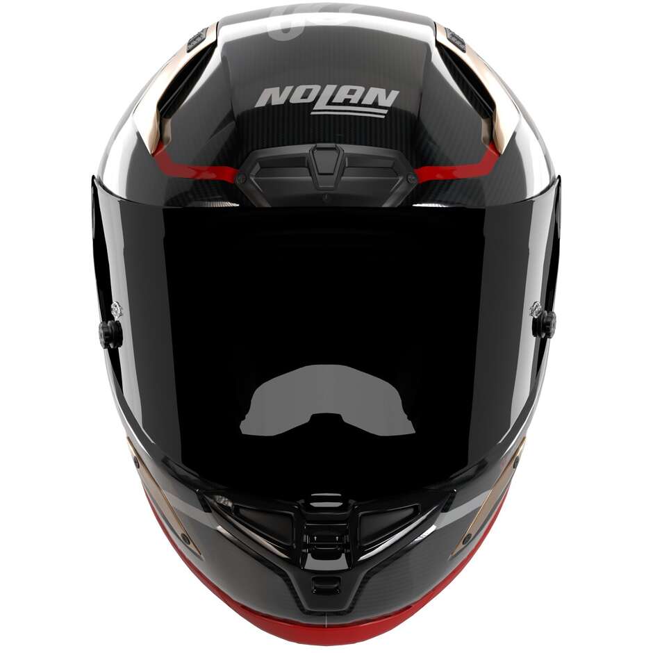 Casco Moto Integrale Nolan X-804 RS UC SBK 360 Carbonio Rosso Oro Lucido