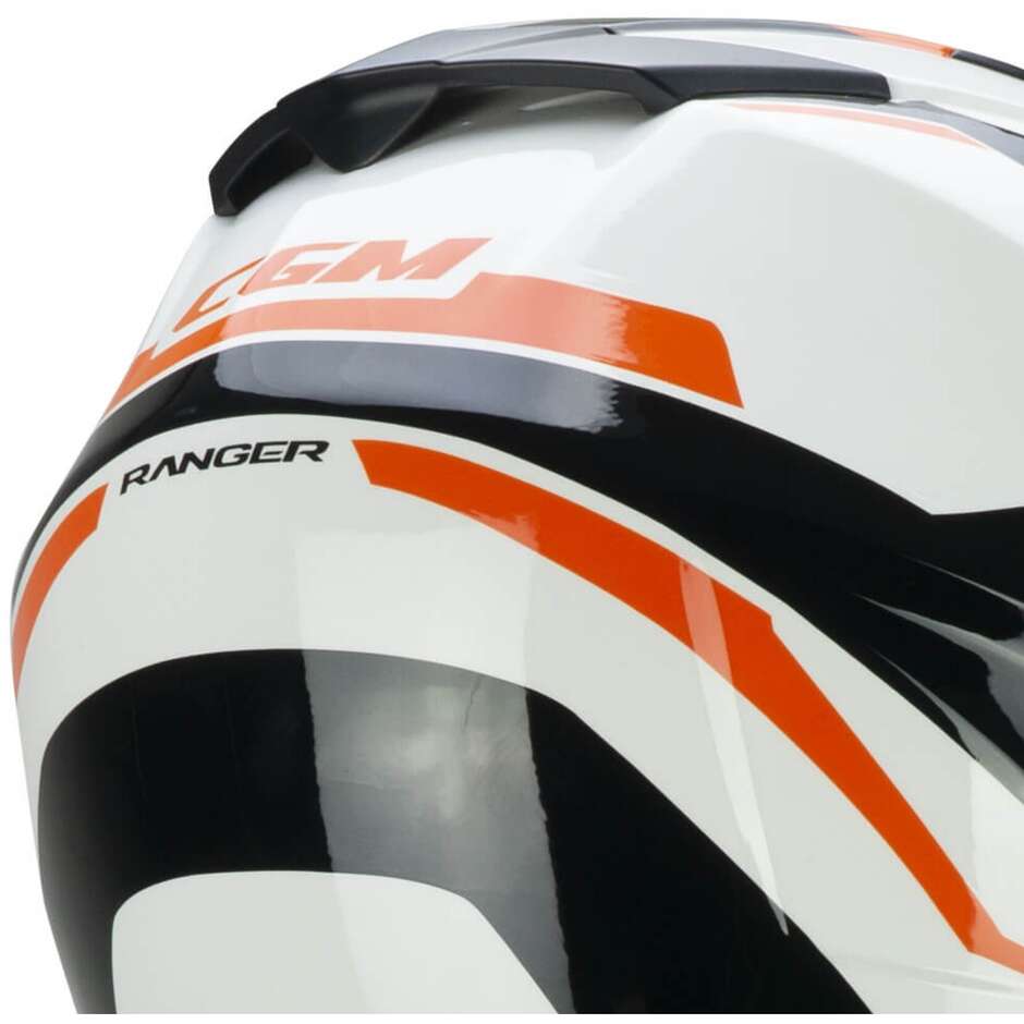 Casco Moto Integrale Off Road CGM 666a TWIN RANGER Bianco Arancione