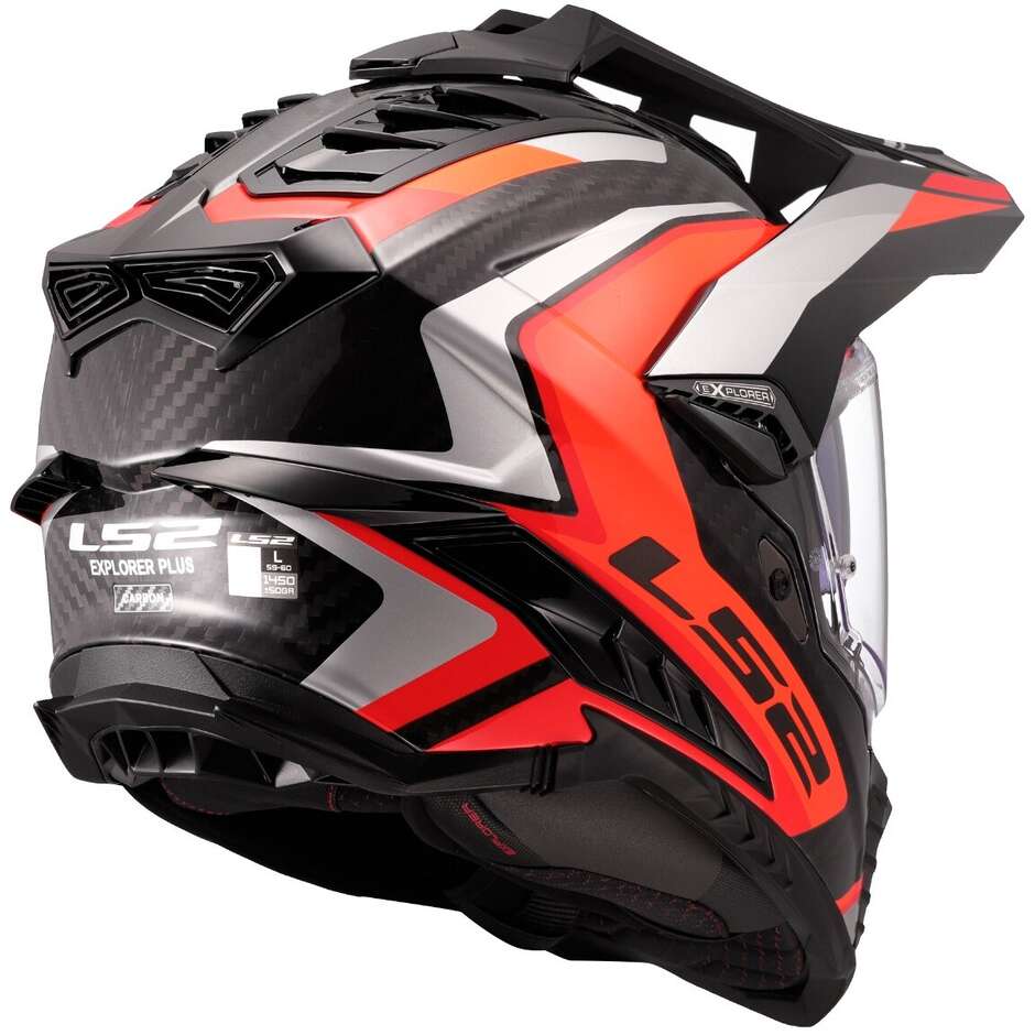 Casco Moto integrale Off-Road in Carbonio LS2 MX701 EXPLORER C FRONTIER II Arancio
