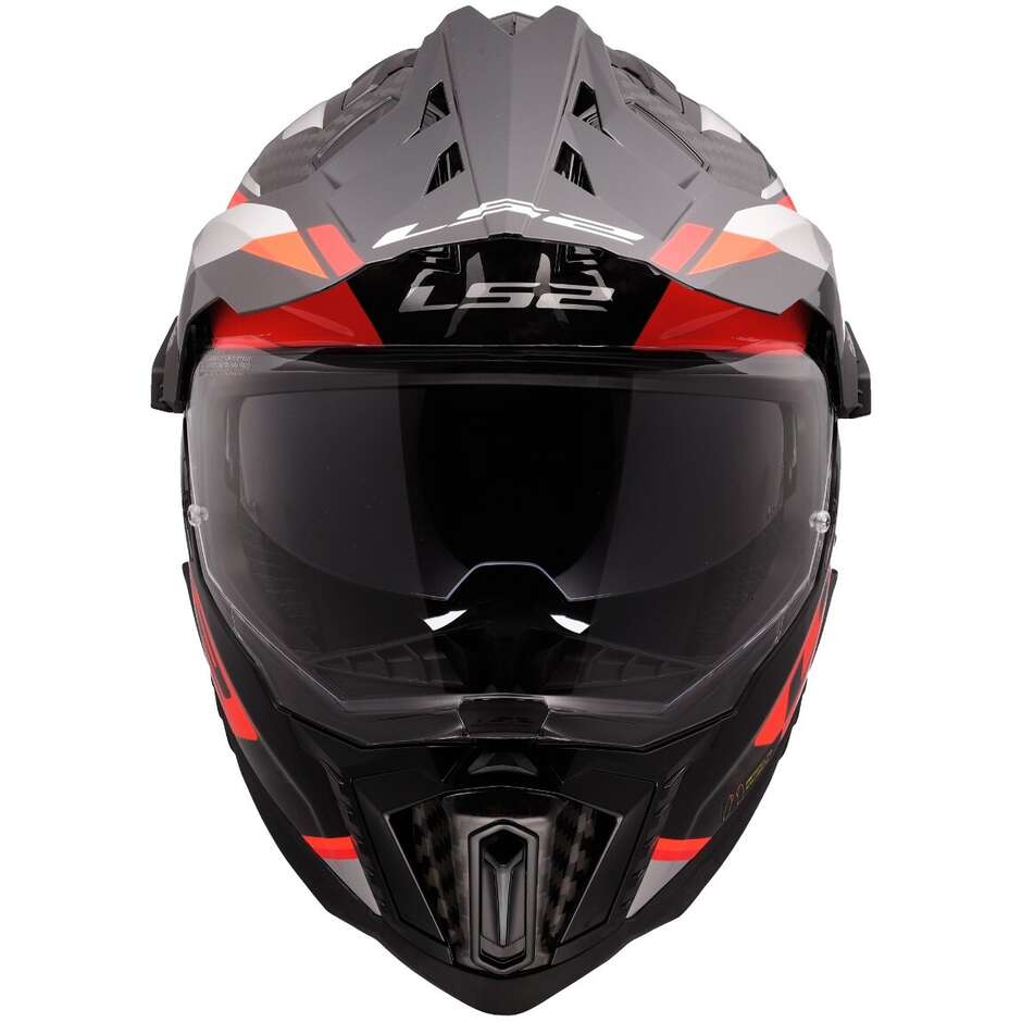 Casco Moto integrale Off-Road in Carbonio LS2 MX701 EXPLORER C FRONTIER II Arancio