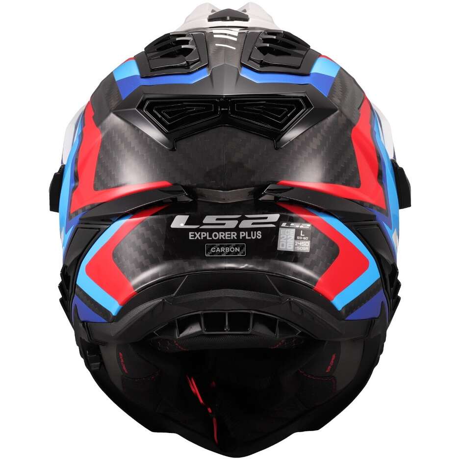 Casco Moto integrale Off-Road in Carbonio LS2 MX701 EXPLORER C FRONTIER II Bianco Blue