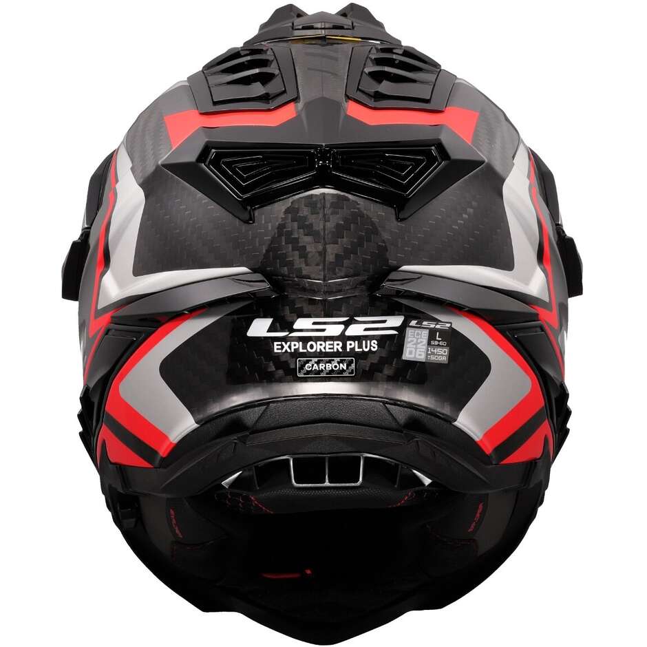 Casco Moto integrale Off-Road in Carbonio LS2 MX701 EXPLORER C FRONTIER II Rosso