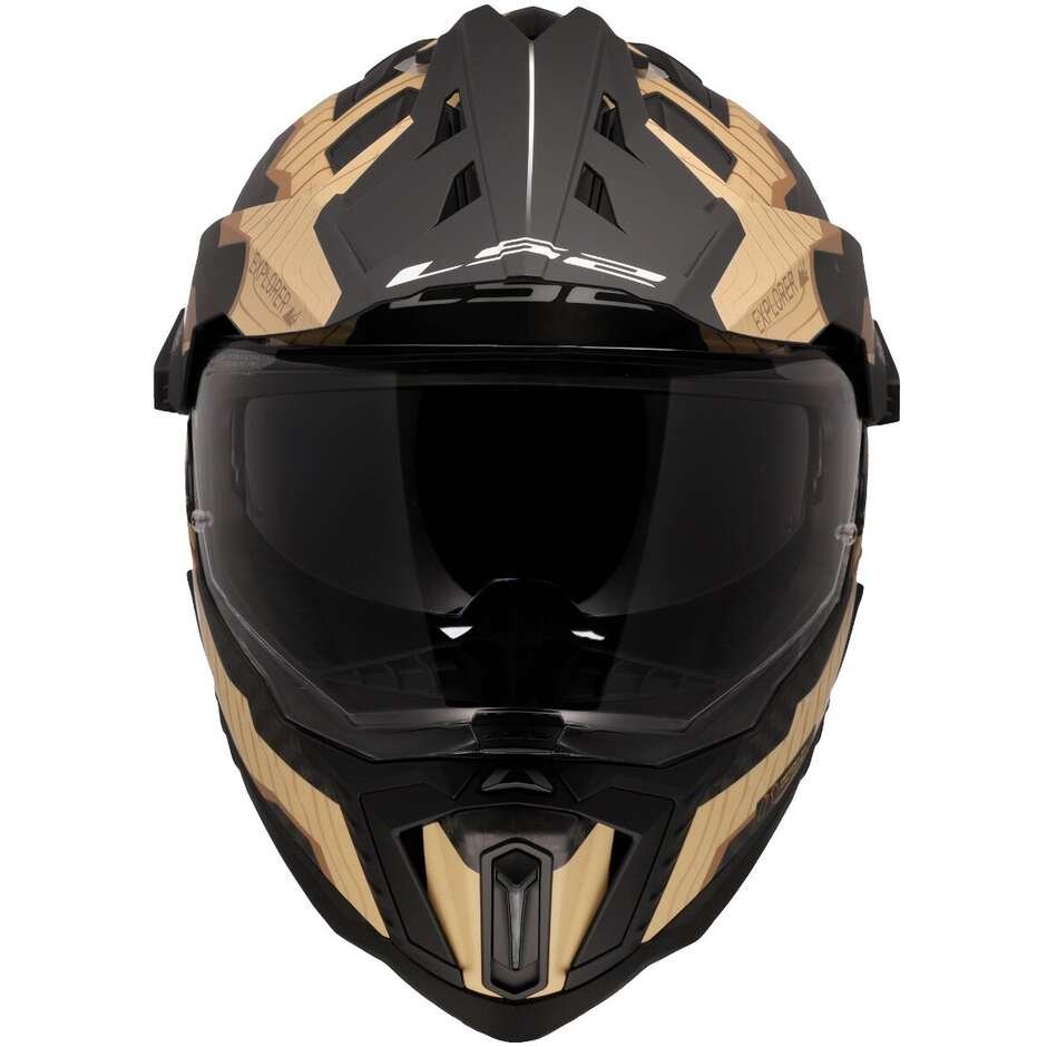 Casco Moto integrale Off-Road in Carbonio LS2 MX701 EXPLORER C TRICK Marrone Sand