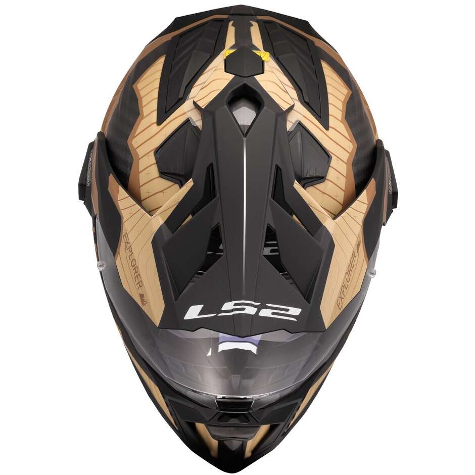 Casco Moto integrale Off-Road in Carbonio LS2 MX701 EXPLORER C TRICK Marrone Sand