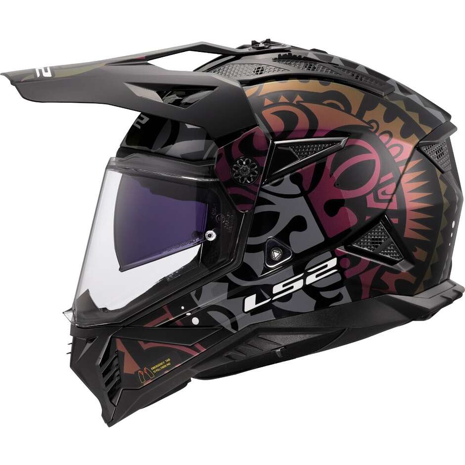 Casco Moto integrale Off-Road LS2 MX702 PIONEER 2 RANGI Nero