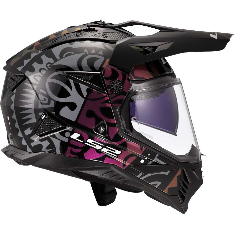 Casco Moto integrale Off-Road LS2 MX702 PIONEER 2 RANGI Nero