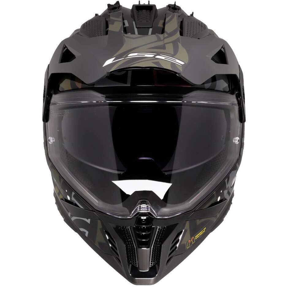 Casco Moto integrale Off-Road LS2 MX702 PIONEER 2 RANGI Nero