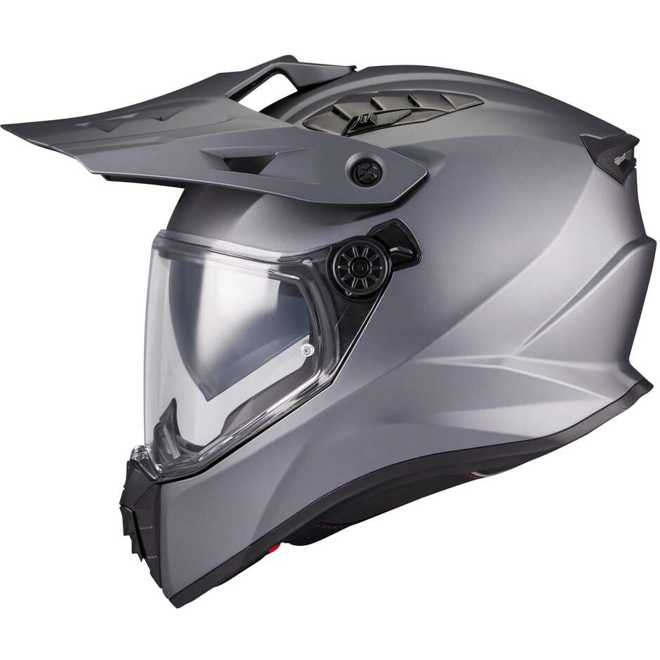 Casco Moto Integrale Off Road Mt Helmet TRACK SV PURE A2 Grigio Opaco