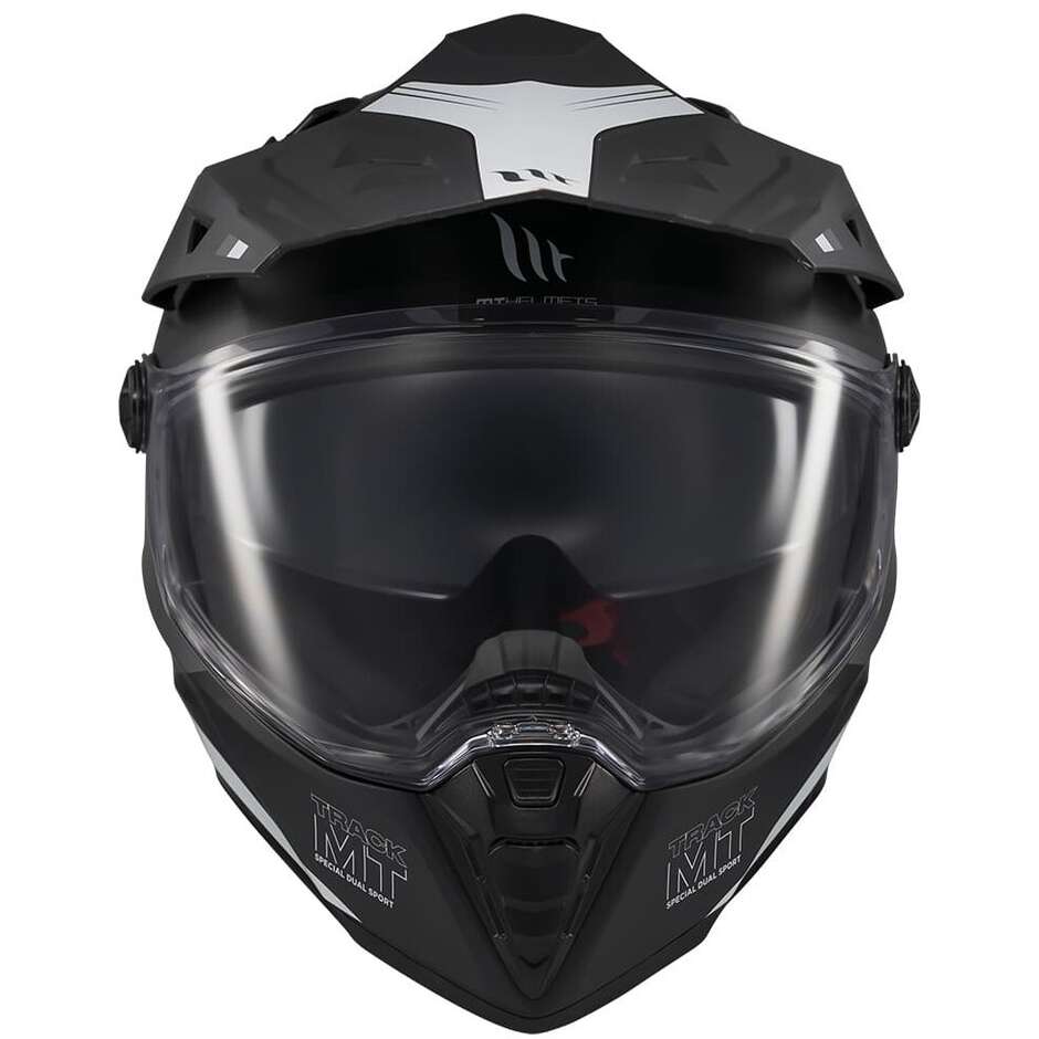 Casco Moto Integrale Off Road Mt Helmets TRACK SV ARIES B1 Opaco