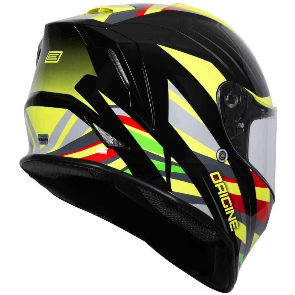 Casco Moto Integrale ORIGINE DINAMO FOOLISH Giallo Nero Lucido 22.06
