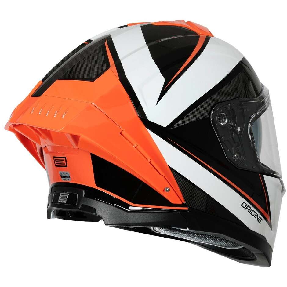 Casco Moto Integrale Origine ETNA MINIMAL WHITE ORANGE Bianco Arancio