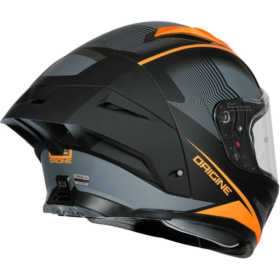 Casco Moto Integrale ORIGINE PISTA ELEMENTARY Arancio Nero