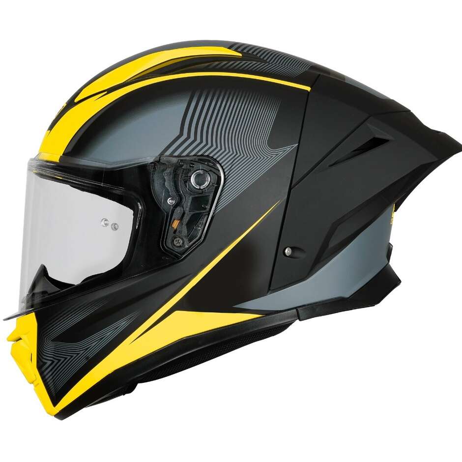 Casco Moto Integrale ORIGINE PISTA ELEMENTARY Fluo Giallo Nero Opaco
