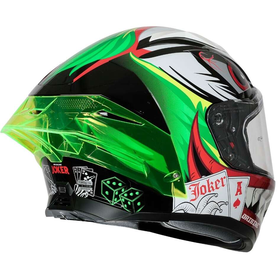 Casco Moto Integrale ORIGINE PISTA JOKER Nero Verde