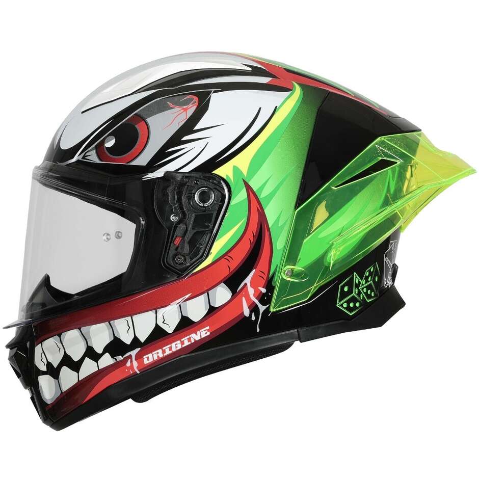 Casco Moto Integrale ORIGINE PISTA JOKER Nero Verde