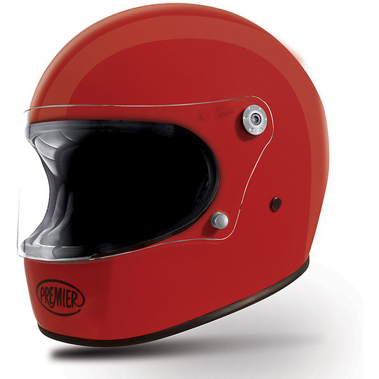  Casco Moto Integrale Premier Trophy Stile anni 70 Monocolore Rosso