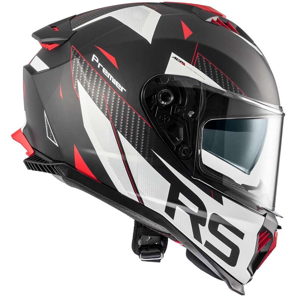 Casco Moto Integrale Premier TYPHOON RS2BM Bianco Nero Opaco