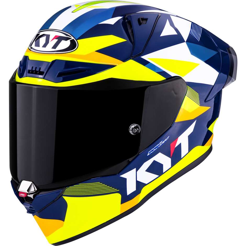 Casco Moto Integrale Racing Kyt R1R DIAMOND Blu Giallo