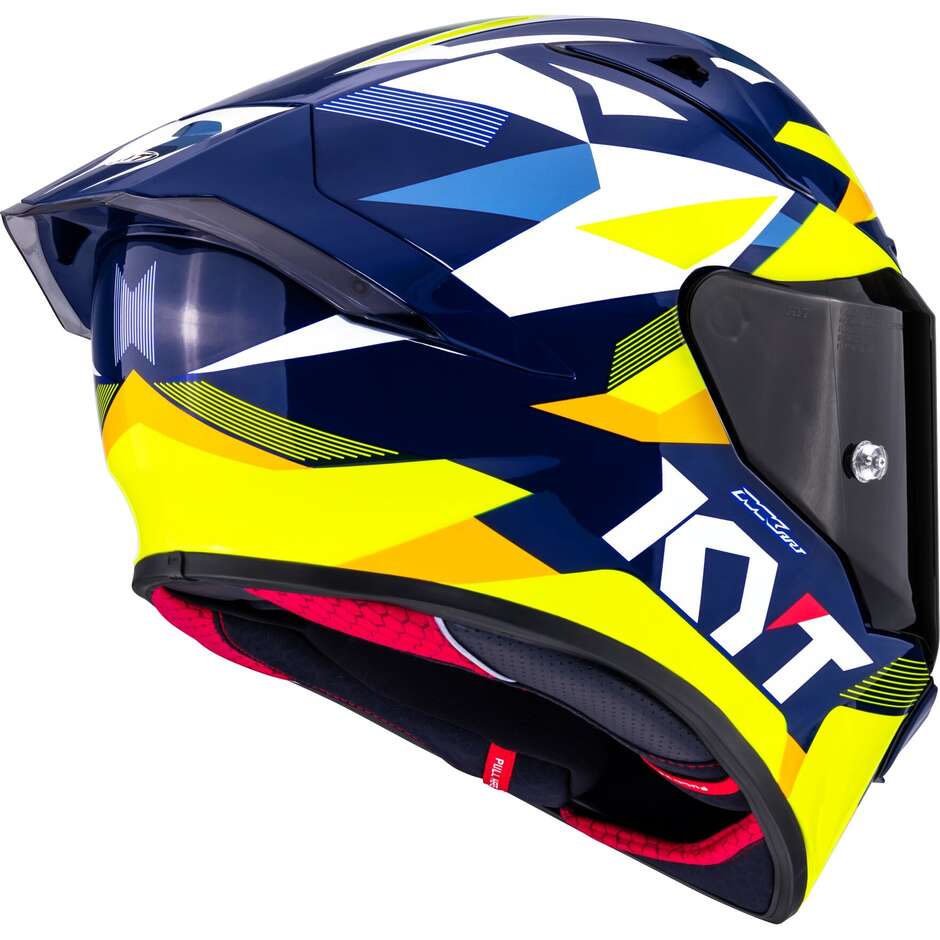 Casco Moto Integrale Racing Kyt R1R DIAMOND Blu Giallo