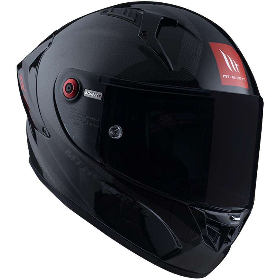 Casco Moto Integrale Racing Mt Helmet KRE+ CARBON A11 Nero Lucido