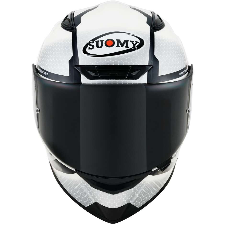 Casco Moto Integrale Racing Suomy TRACK-1 REACTION Bianco Nero