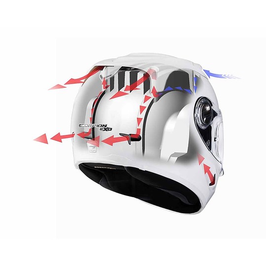 Casco Moto Integrale Scorpion Exo-1400 Air Trika Bianco Nero Giallo Neon