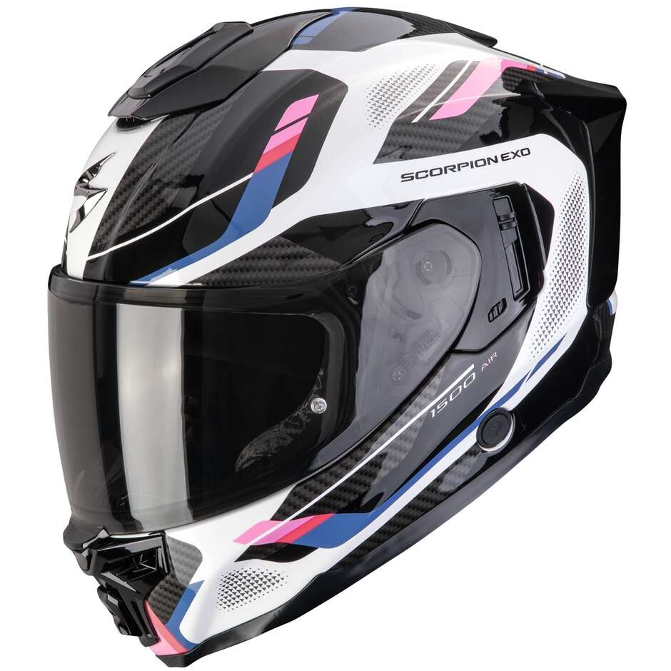 Casco Moto Integrale Scorpion EXO-1500 AIR SLEEK Bianco Nero Rosa