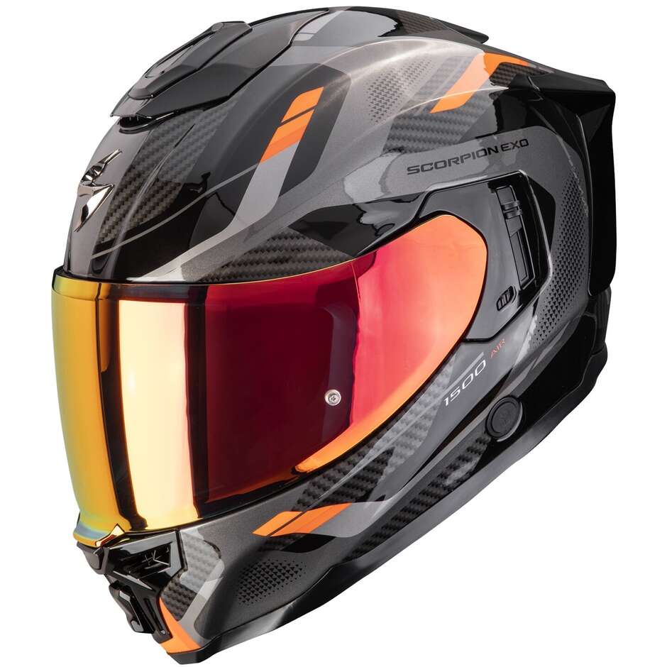 Casco Moto Integrale Scorpion EXO-1500 AIR SLEEK Nero Arancione