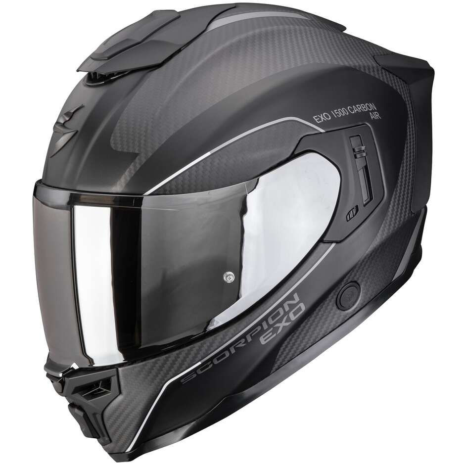 Casco Moto Integrale Scorpion EXO-1500 CARBON AIR MUNDI Nero Opaco Argento