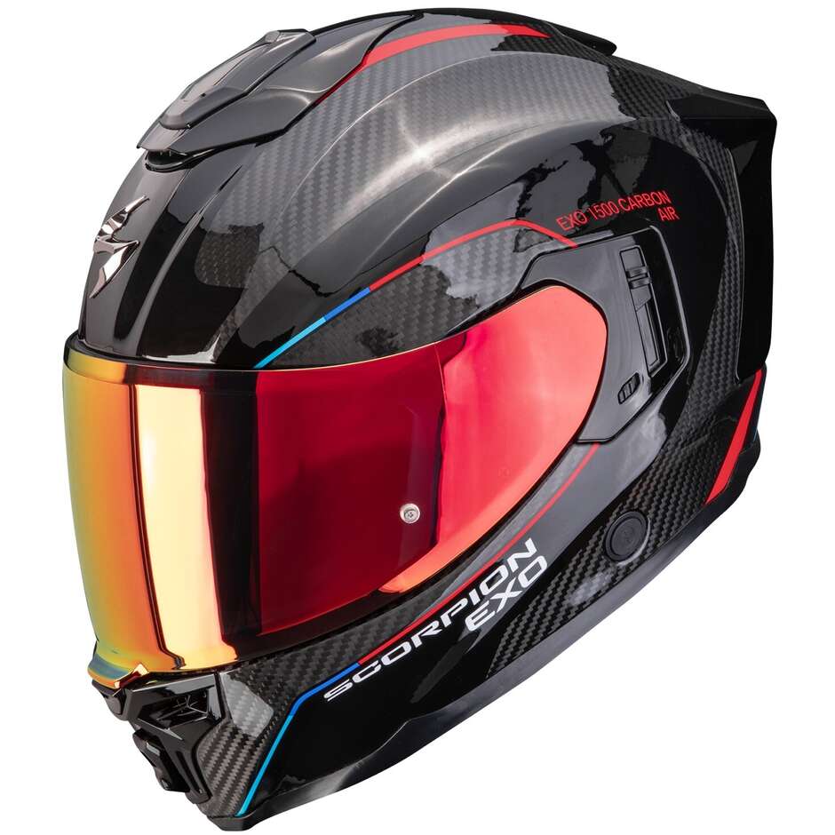 Casco Moto Integrale Scorpion EXO-1500 CARBON AIR MUNDI Nero Rosso