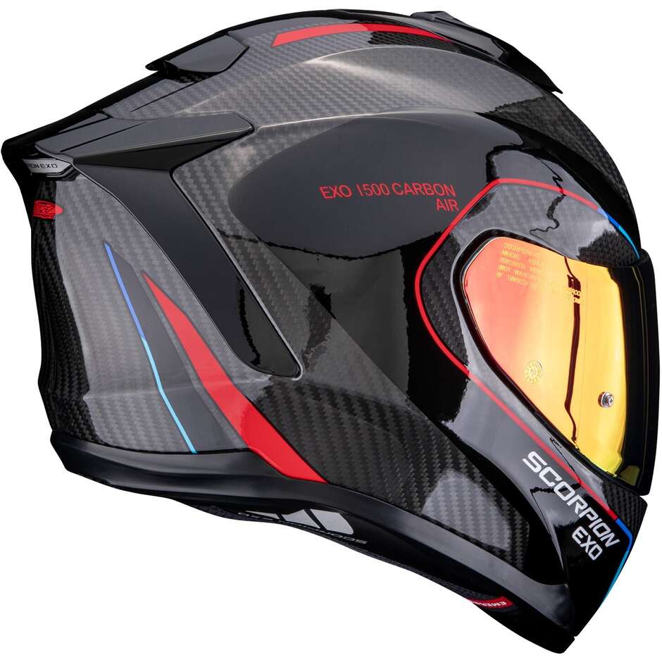 Casco Moto Integrale Scorpion EXO-1500 CARBON AIR MUNDI Nero Rosso