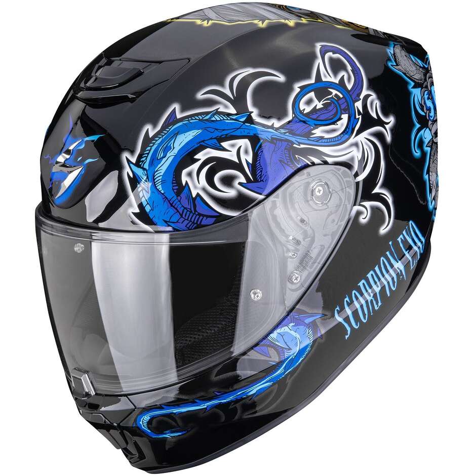 Casco Moto Integrale Scorpion EXO-391 MUMIA Nero Blu