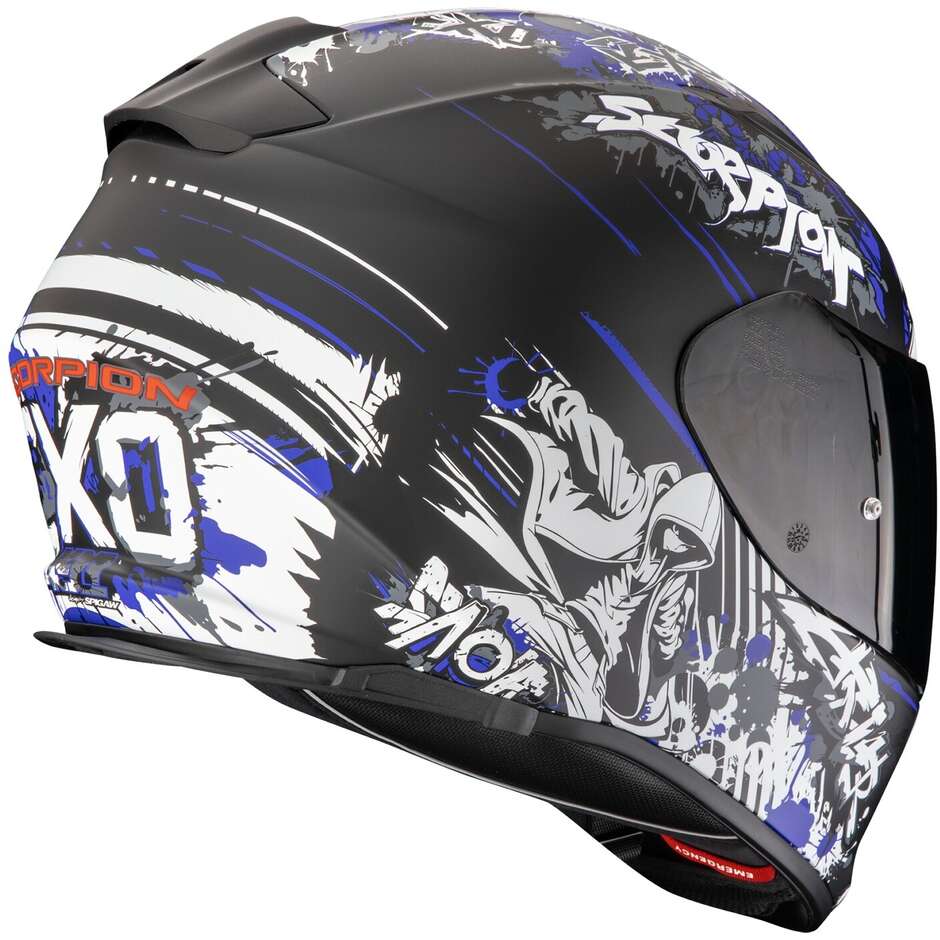 Casco Moto Integrale Scorpion EXO-491 SPECTOR Opaco Nero Blu