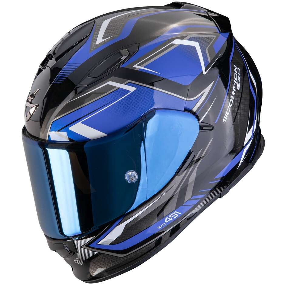 Casco Moto Integrale Scorpion EXO-491 ZUMO Nero Blu
