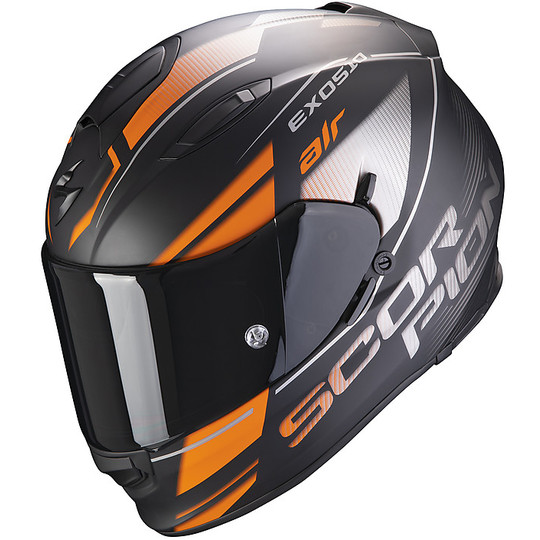 Casco Moto Integrale Scorpion EXO 510 Air FERRUM Nero Silver Arancio Opaco