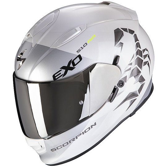Casco Moto Integrale Scorpion EXO 510 Air PIQUE Bianco Silver