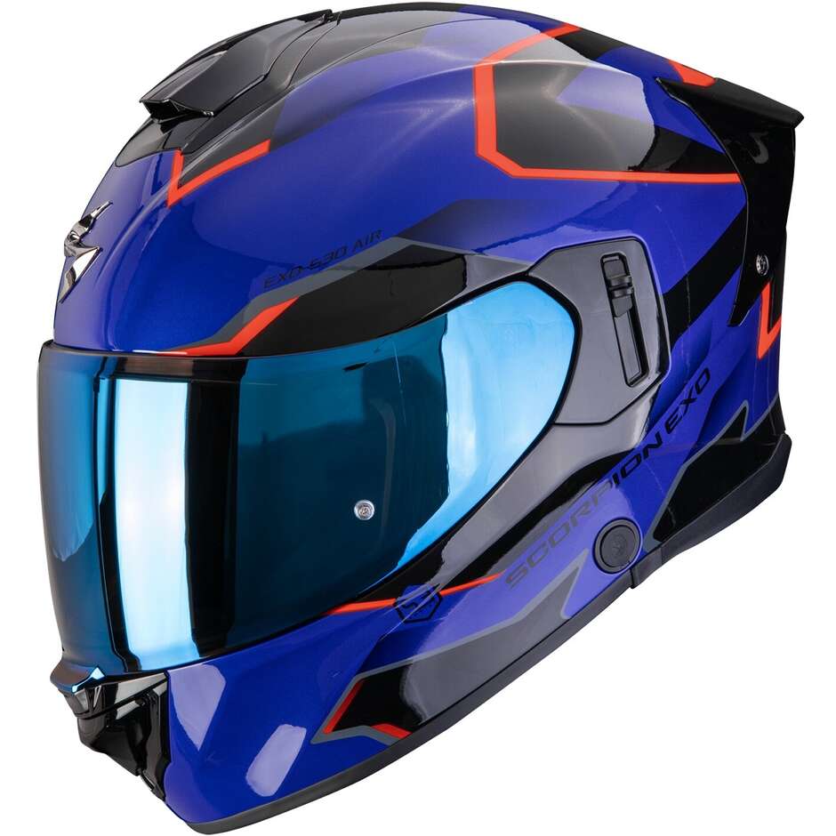 Casco Moto Integrale Scorpion EXO-530 AIR CLIP Blu Nero Rosso