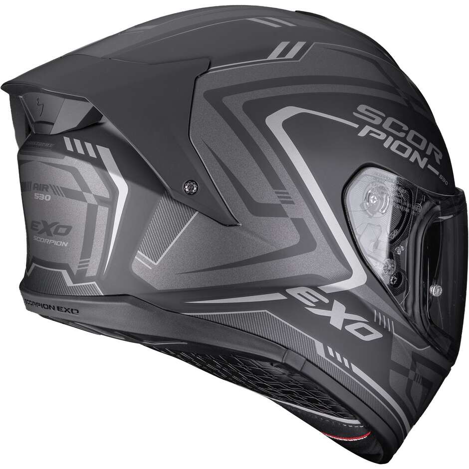 Casco Moto Integrale Scorpion EXO-530 AIR SLOPE Opaco Nero Argento