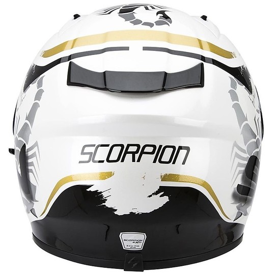 Casco Moto Integrale Scorpion Exo-710 Air Cerberus Bianco nero Oro